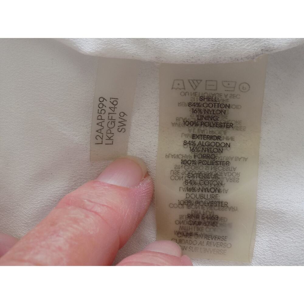 Karl Lagerfeld white lace blouse short sleeve size Large - Picture 9 of 9